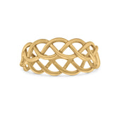 Braided Style Full Eternity Infinity Ring Oxidized Band Solid 925 Sterling Silver 7mm