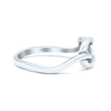 Plain Classical Celtic Love Knot Ring Oxidized Band Solid 925 Sterling Silver Thumb Ring (8mm)