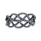 Celtic Knot Infinity Braided Style New Design Oxidized Band Solid 925 Sterling Silver Thumb Ring 5mm