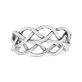 Celtic Knot Infinity Braided Style New Design Oxidized Band Solid 925 Sterling Silver Thumb Ring 5mm