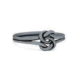 Intertwined Celtic Infinity Knot Heart Ring Oxidized Band Solid 925 Sterling Silver Thumb Ring 7mm