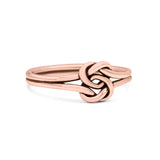 Intertwined Celtic Infinity Knot Heart Ring Oxidized Band Solid 925 Sterling Silver Thumb Ring 7mm
