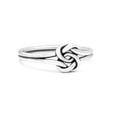 Intertwined Celtic Infinity Knot Heart Ring Oxidized Band Solid 925 Sterling Silver Thumb Ring 7mm