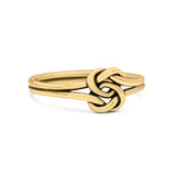 Intertwined Celtic Infinity Knot Heart Ring Oxidized Band Solid 925 Sterling Silver Thumb Ring 7mm