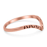 V Shape Ring Oxidized Band Solid 925 Sterling Silver Thumb Ring (7mm)