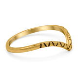 V Shape Ring Oxidized Band Solid 925 Sterling Silver Thumb Ring (7mm)