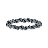 Twisted Wire Rope Style Woven Knot Oxidized  Ring 925 Sterling Silver