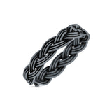 Intricate Weave Braided Knot Promise Rope Ring Band Solid 925 Sterling Silver Thumb Ring (5mm)