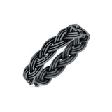 Intricate Weave Braided Knot Promise Oxidized Rope Band New Design Solid 925 Sterling Silver Thumb Ring 5mm