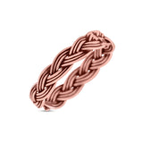 Intricate Weave Braided Knot Promise Oxidized Rope Band New Design Solid 925 Sterling Silver Thumb Ring 5mm