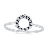 Circle Ring Oxidized Band Solid 925 Sterling Silver (8mm)