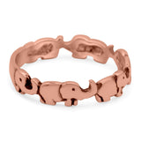 Elephants Ring Oxidized Band Solid 925 Sterling Silver Thumb Ring (4mm)