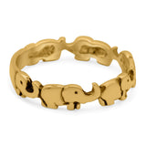 Elephants Ring Oxidized Band Solid 925 Sterling Silver Thumb Ring (4mm)