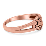 Smiling Sun Ring Oxidized Band Solid 925 Sterling Silver Thumb Ring (7mm)