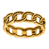 Chain Ring Oxidized Band Solid 925 Sterling Silver Thumb Ring (6mm)