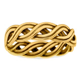 Crisscross Ring Oxidized Band Solid 925 Sterling Silver (5mm)