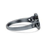 Celtic Knot Filigree Infinity Ring Oxidized Band Solid 925 Sterling Silver Thumb Ring (9mm)