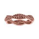 Infinity Weave Twisted Leaf Style Oxidized Band Solid 925 Sterling Silver Thumb Ring (4mm)