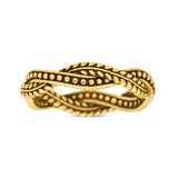 Infinity Weave Twisted Leaf Style Oxidized Band Solid 925 Sterling Silver Thumb Ring (4mm)