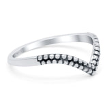V Ring Oxidized Band Solid 925 Sterling Silver Thumb Ring (5mm)