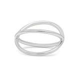 Infinity Plain X Crisscross Ring Band Solid 925 Sterling Silver (9mm)