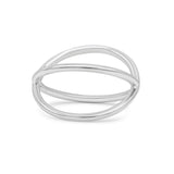 Infinity Plain X Crisscross Ring Band Solid 925 Sterling Silver (9mm)
