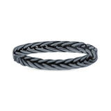 Multi Braided Unique Criss Cross Celtic Oxidized Band Thumb Ring (3mm)