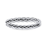 Multi Braided Unique Criss Cross Celtic Oxidized Band Thumb Ring (3mm)
