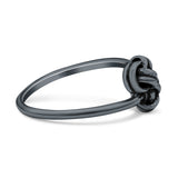Bold Open Knot Stackable Modern Thich Oxidized Band Solid 925 Sterling Silver Thumb Ring 8mm