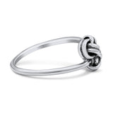 Bold Open Knot Stackable Modern Thich Oxidized Band Solid 925 Sterling Silver Thumb Ring 8mm