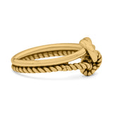 Stylish Loop Knot Rope and Infinity Double Row Oxidized Band Thumb Ring (10mm)