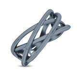 Infinity X Cross Weave Entangle Thumb Ring (9mm)