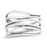 Vintage Five-Row Wavy Stackable Ring Designer Oxidized (11mm)