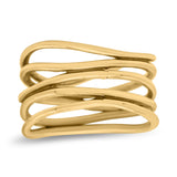 Vintage Five-Row Wavy Stackable Ring Designer Oxidized (11mm)