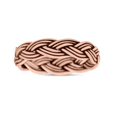 Classic Braided Style Weave Rope Knot Oxidized Band Thumb Ring (4mm)