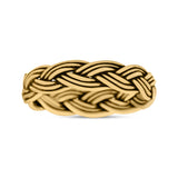 Classic Braided Style Weave Rope Knot Oxidized Band Thumb Ring (4mm)