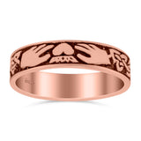 Claddagh Band Oxidized Ring Solid 925 Sterling Silver Thumb Ring (5mm)