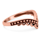 V Ring Oxidized Band Solid 925 Sterling Silver Thumb Ring (9mm)