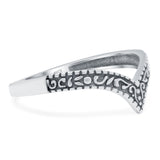 V Shape Band Oxidized Ring Solid 925 Sterling Silver Thumb Ring (7mm)