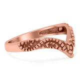 V Shape Band Oxidized Ring Solid 925 Sterling Silver Thumb Ring (7mm)