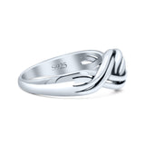 Double Infinity New Style Mittal Figure Knot Promise Oxidized Band Thumb Ring (8mm)