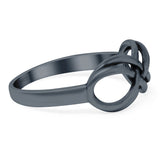 Infinity Band Oxidized Ring Solid 925 Sterling Silver (8mm)