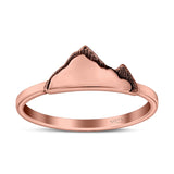 Mountains Band Ring Oxidized Solid 925 Sterling Silver (7mm)