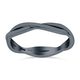 Braid Ring Oxidized Band Solid 925 Sterling Silver Thumb Ring (3mm)