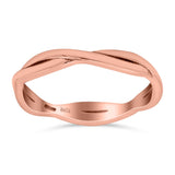 Braid Ring Oxidized Band Solid 925 Sterling Silver Thumb Ring (3mm)