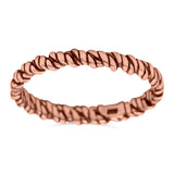 Thin Knot Ring Oxidized Band Solid 925 Sterling Silver Thumb Ring (2mm)