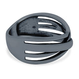 Crisscross Ring Oxidized Band Solid 925 Sterling Silver Thumb Ring (8mm)