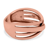 Crisscross Ring Oxidized Band Solid 925 Sterling Silver Thumb Ring (8mm)