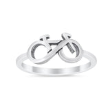 Cute Petite Dainty Bicycle Plain Band Thumb Ring 925 Sterling Silver