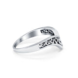 Heart Petite Thumb Ring Chevron Midi V Filigree 925 Sterling Silver
